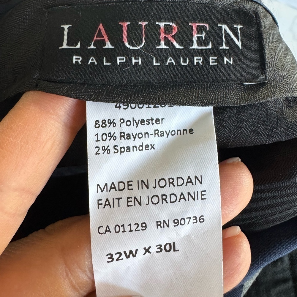Lauren Ralph Lauren Pants Mens 32x30 Black Label Wool Plaid Dress Bottoms Blue F - Picture 7 of 7